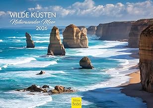 Edition Seidel Premium Calendar Wild Coastal Natural Wonders Sea 2026, DIN A4, Natural Wall Calendar, Estuary, Rocks, Sea Beach