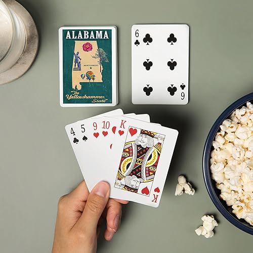 Miniatura 2 de Lantern Press Alabama, Montgomery, Capitolio del Estado, iconos del estado (52 cartas de juego, baraja de cartas de tamaño póquer con comodines)