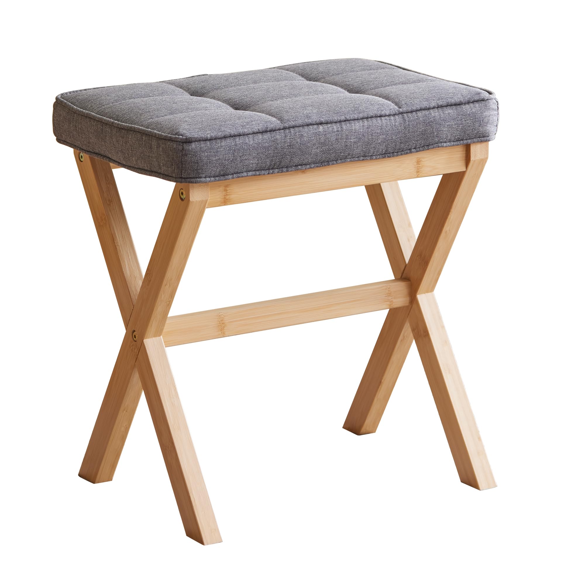 FILWH Foot Stool Small Ottoman Foot Rest Padded Foot Stool Desk for Under Office Desk Vanity Stool Bamboo Footstool Sofa Footrest Shoe Stool Small