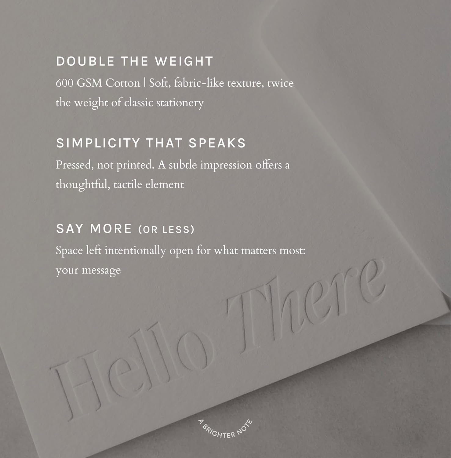 Hello There Cards | 12 Premium Note Cards, 600gsm Cotton Paper, Blind Debossed, Flat A2 with Envelopes