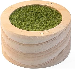 Small Pet Urns for Dog Ashes Keepsake,Mini Urns for Ashes Made of Wood with Lawn,Dog Or Cat Keepsake Urn, Mini Cremation Urn for Pet Dog Ashes,Pet Memorial,Pet Hair Keepsake Box (Light Color)