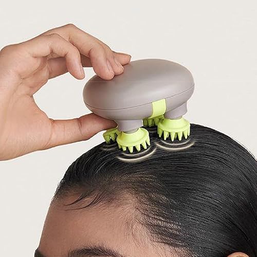HaoToning Masajeador eléctrico para cuero cabelludo, rascador de cabeza que imita masaje de cuatro dedos, recargable e impermeable, masajeador de