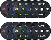 Vista 1 de CAP Barbell - Juego de discos olímpicos de goma de 2 pulgadas con soporte de 6 postes, 100-370 libras, múltiples opciones