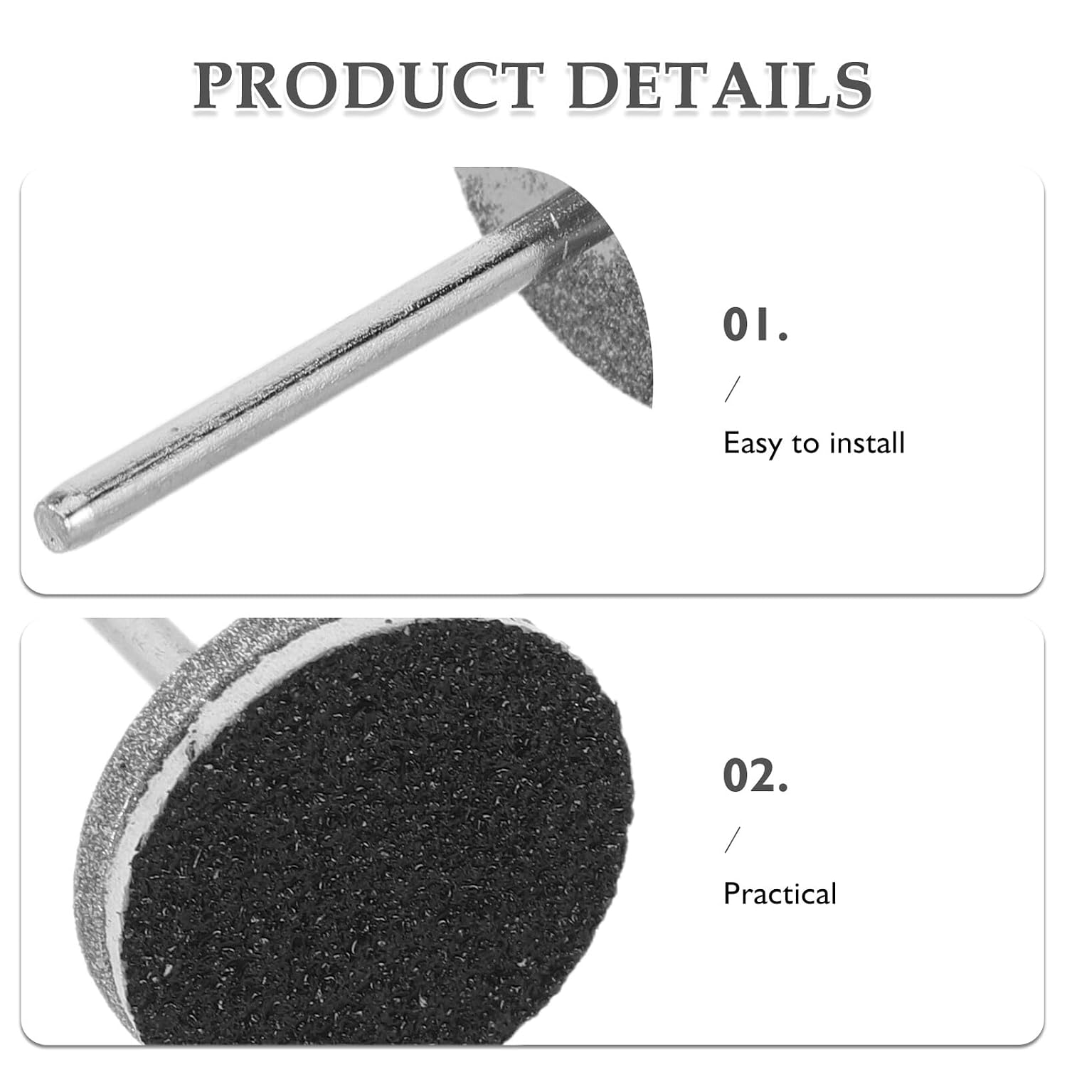 VICASKY 2 Pcs Nail Drill Bits with 4 Replacement Sanding Discs Flat Manicure Nail Drill Attachments for Professional Russian and Precise