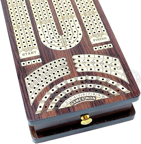 Miniatura 6 de Tabla continua para cunas con incrustaciones de palisandro/arce: 4 pistas - Cajones laterales con campos de marcado de puntuación para zorrillos,