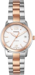 レディース Fossil Heritage オートマティック ステンレススチールウォッチ、ME3227