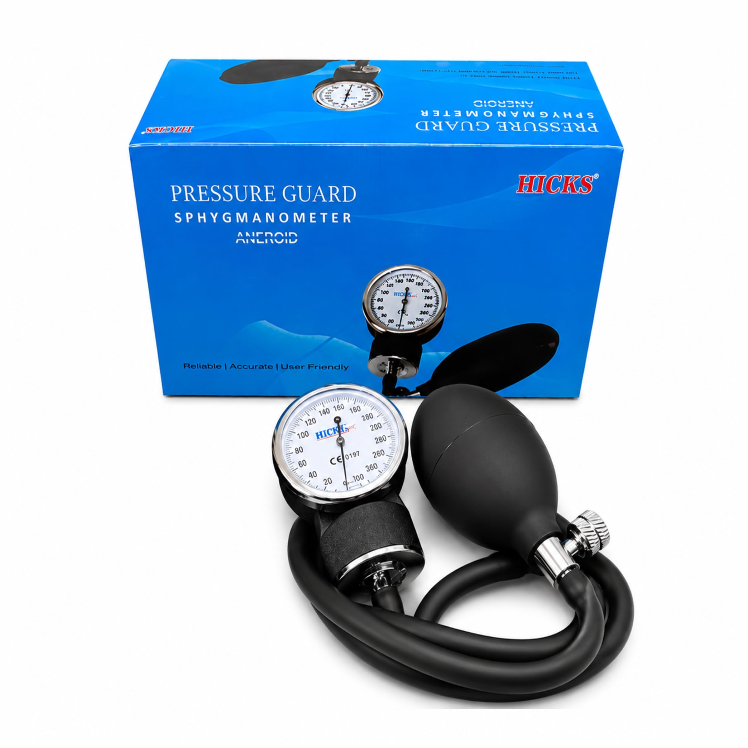Hicks Professional Aneroid Sphygmomanometer Manual Blood Pressure Monitor | High-Precision Dial Gauge with Durable Nylon Cuff | Medical Grade BP Machine for Doctors, Students & Home Use