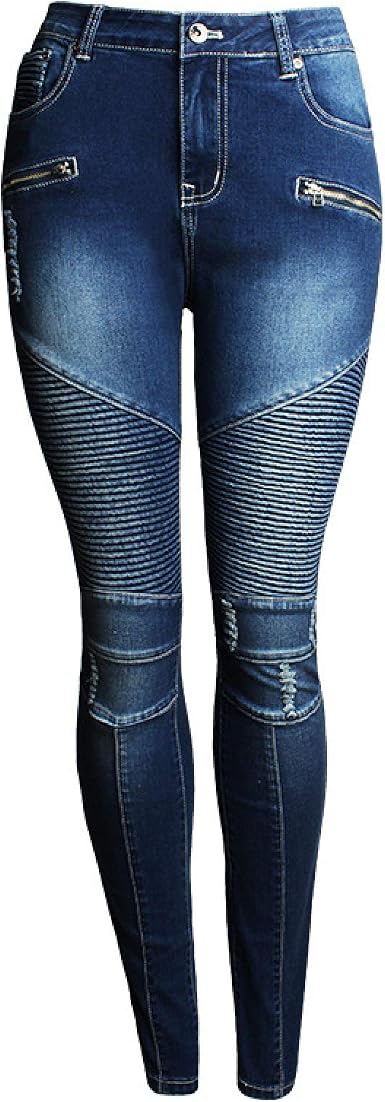 Fainash Pantalones Vaqueros de Tubo para Mujer, Corte Ajustado, Costuras  rasgadas, Ropa de Calle Lavada a la Moda, Personalidad, Pantalones de  Mezclilla elásticos Informales para Motocicleta: Amazon.es: Ropa