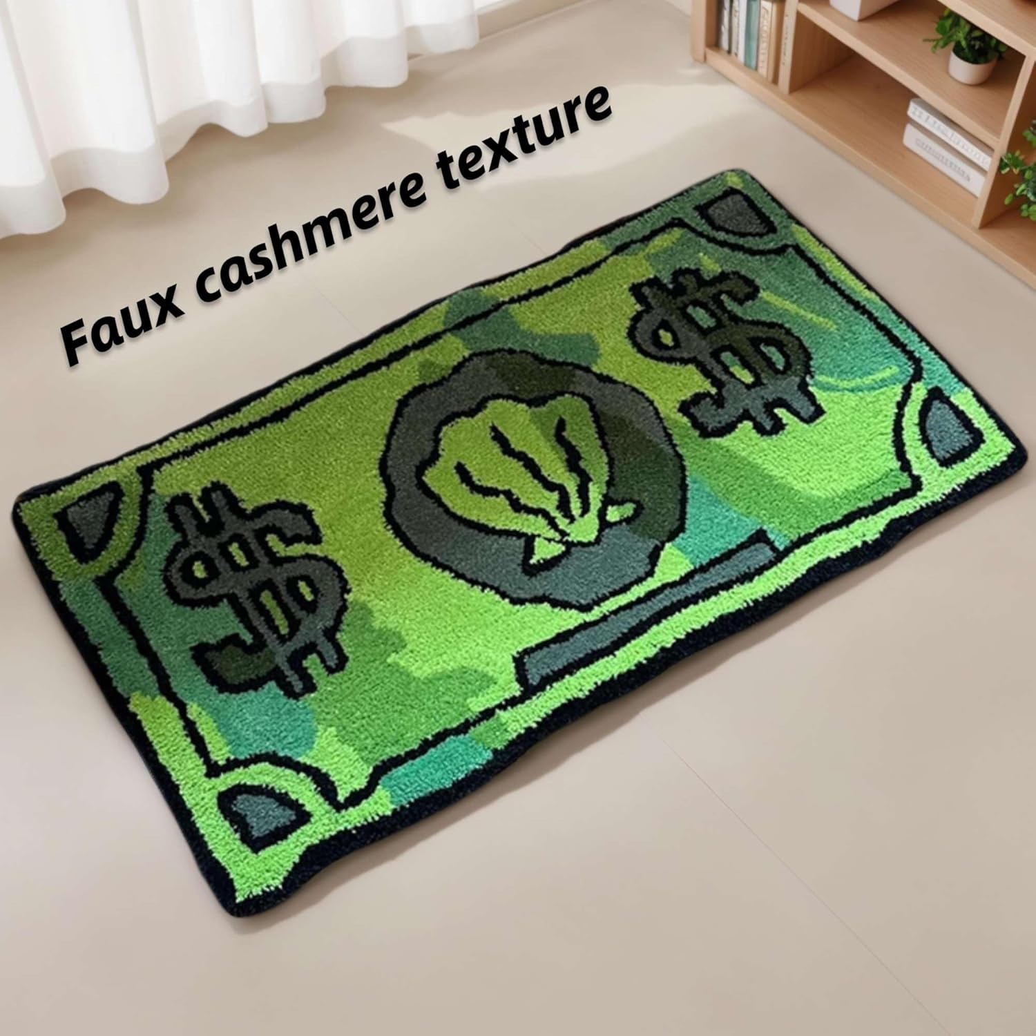 Dollar Rug 2x3 Non Slip Washable Small Throw Rugs for Boys Bedroom Kids Playroom Kitchen Dorm, Soft Shag Accent Floor Rug, Unique Gift for Boys Kids (Green)