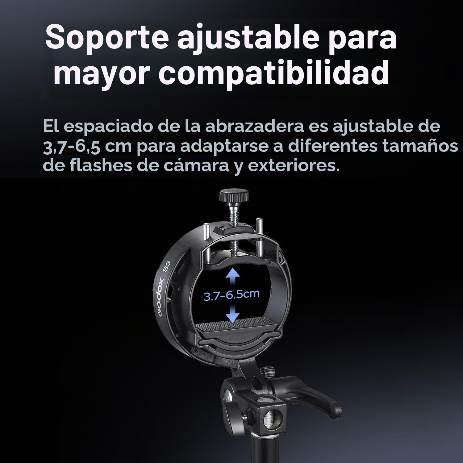 Godox S3 Soporte Speedlite, Soporte Bowens Actualizado con Zapata Fría para Godox AD200Pro AD300Pro AD400Pro AD100Pro V1 V860III TT685III TT600 TT350(Versión Actualizada de S2)