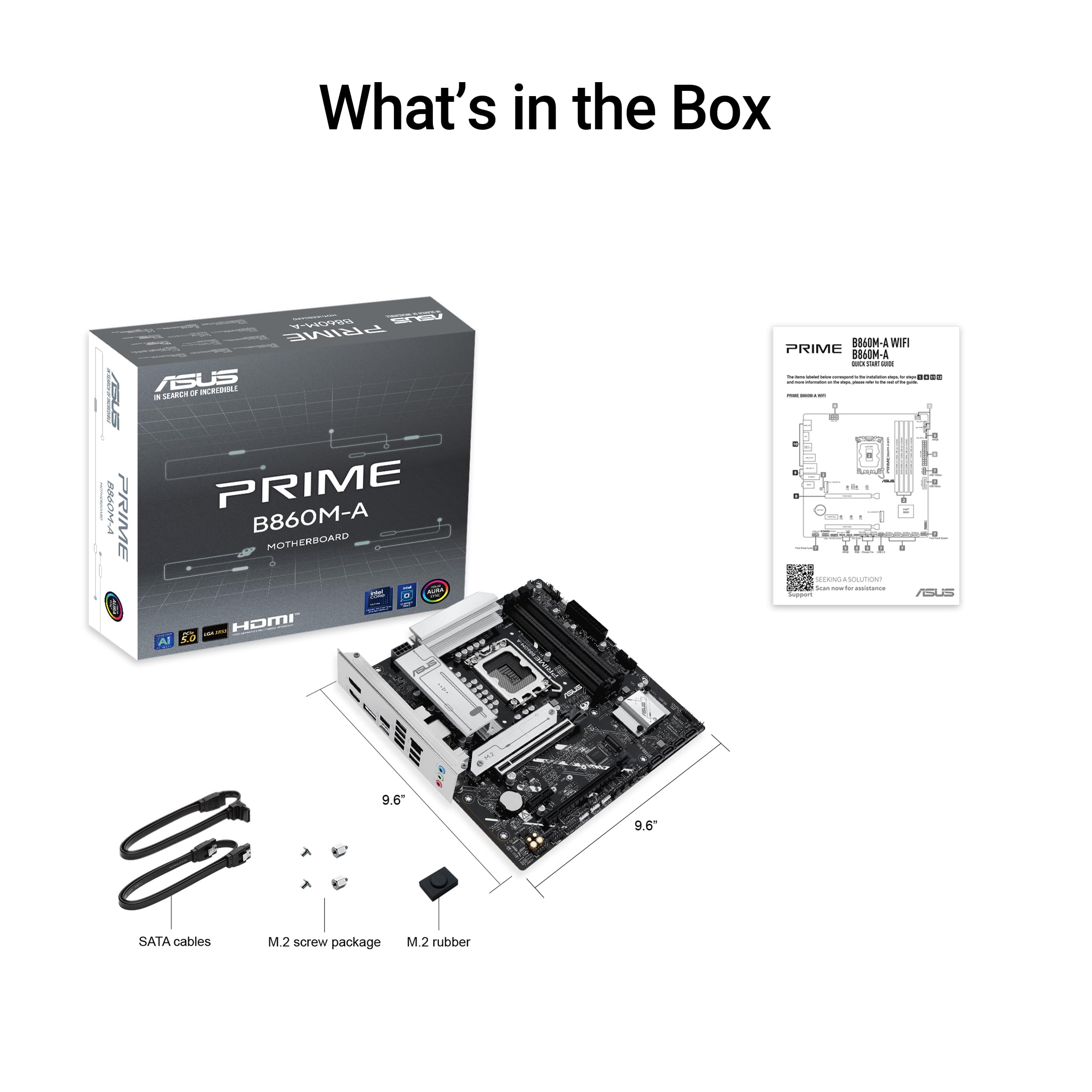 ASUS PRIME B860M-A-CSM Intel B860 LGA1851 DDR5 8666 2xDP HDMI Çift