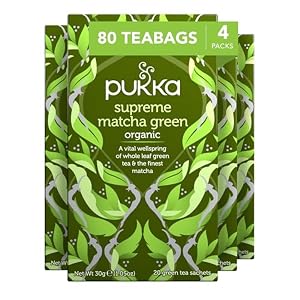 Pukka Supreme Matcha Green Organic Herbal Tea Energizing Infusion With Matcha Powder Ideal For Daily Vitality Caffeine Free