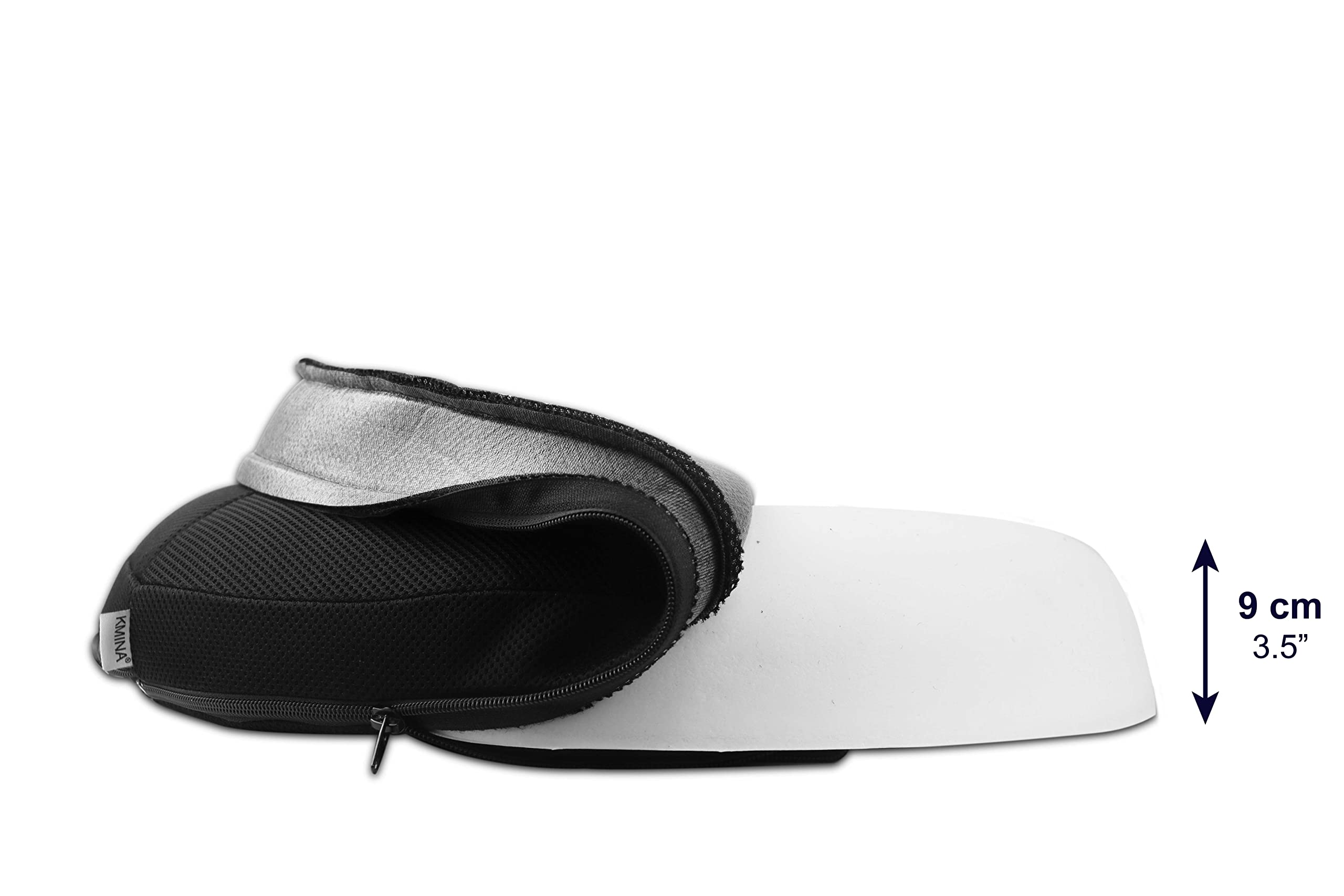 KMINA Cojín Antiescaras Redondo con Agujero, Viscoelástico para Coxis | Ortopédico y Postural para Silla de Ruedas y Oficina, Funda Lavable Transpirable e Impermeable, Fabricado en España