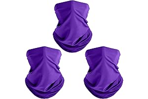 3 Pcs UV Face Covering Sun Protection Purple Neck Gaiter