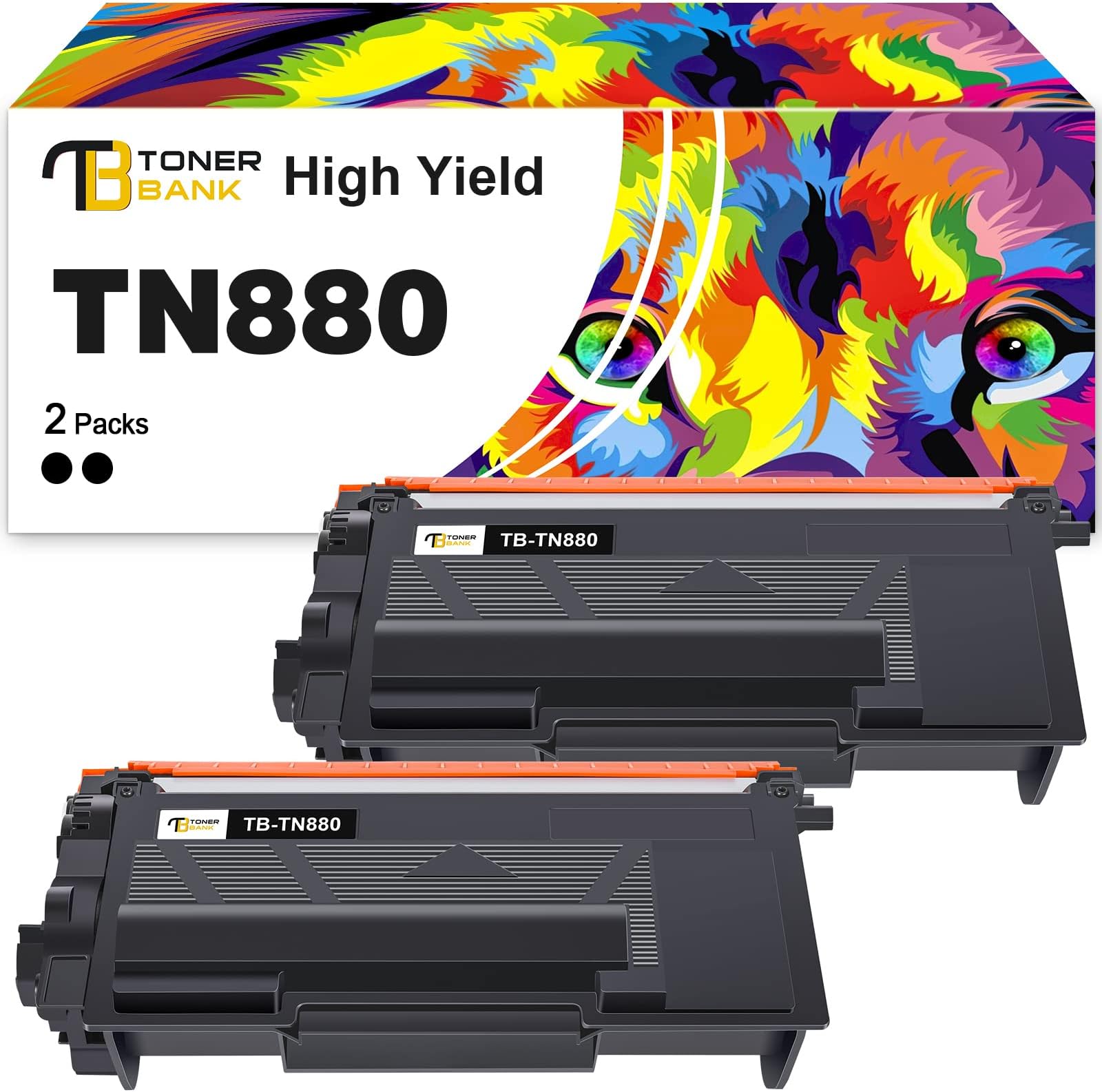 Toner BankCompatible Toner Cartridge Replacement for TN880 TN 880 for HL-L6200DW MFC-L6700DW MFC-L6800DW HL-L6200DWT HL-L6300DW MFC-L6900DW Super High Yield Printer (Black, 2-Pack)