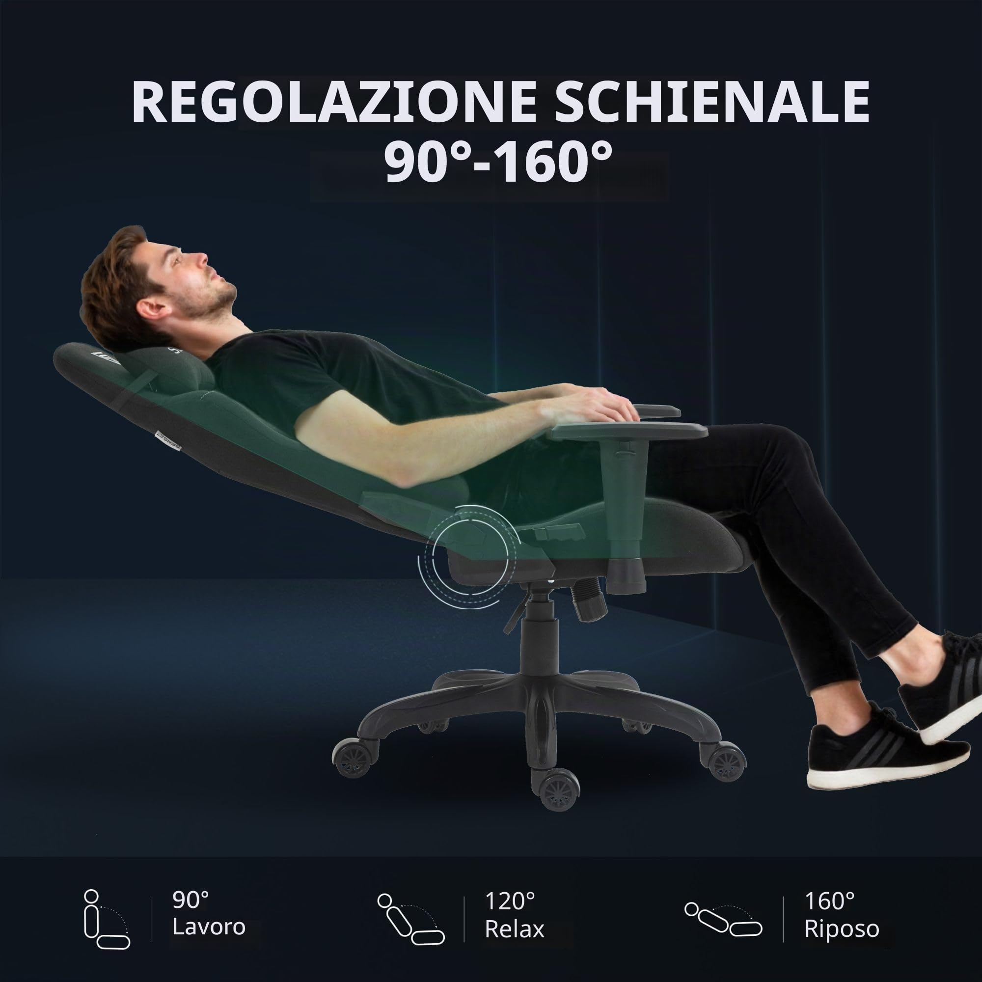 SENSE7 Sedia Gaming Spellcaster FUKU - Eco-Pelle & Alcantara - Comfort Ergonomico, Inclinazione 160°, Braccioli 1D, PU Durevole & Schiuma Traspirante - Ideale per Ufficio o Casa, Design Elegante