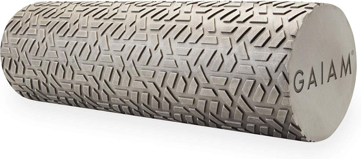 Gaiam Restore Foam Roller for Muscle Massage - Textured Muscle Massager for Stimulation, Total Body Pain Relief for Back, Neck, Foot, Calf, Leg, Arm - Deep Tissue Massager for Sore Muscles (18 Inches)
