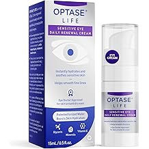 Optase LIFE Sensitive Eye Daily Renewal Cream - Hydrating Eye Cream for Skin Use Around Dry and Sensitive Eyes - Smooths Fine Lines, Preservative-Free, Eye Doctor and Dermatologist Approved - 15 ML