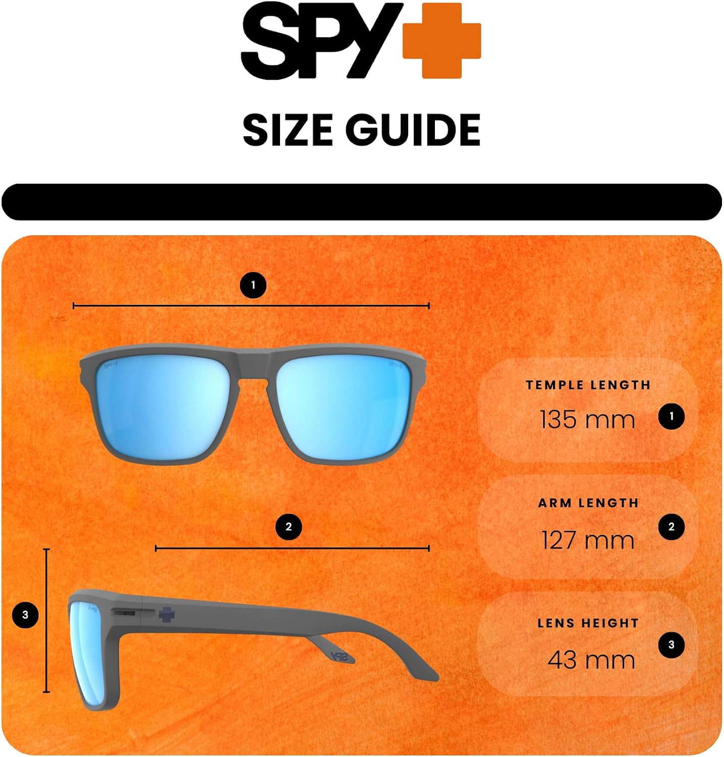 Spy Region 59MM Square Sunglasses for Men + BUNDLE with ACCESSORY EYEWEAR KIT