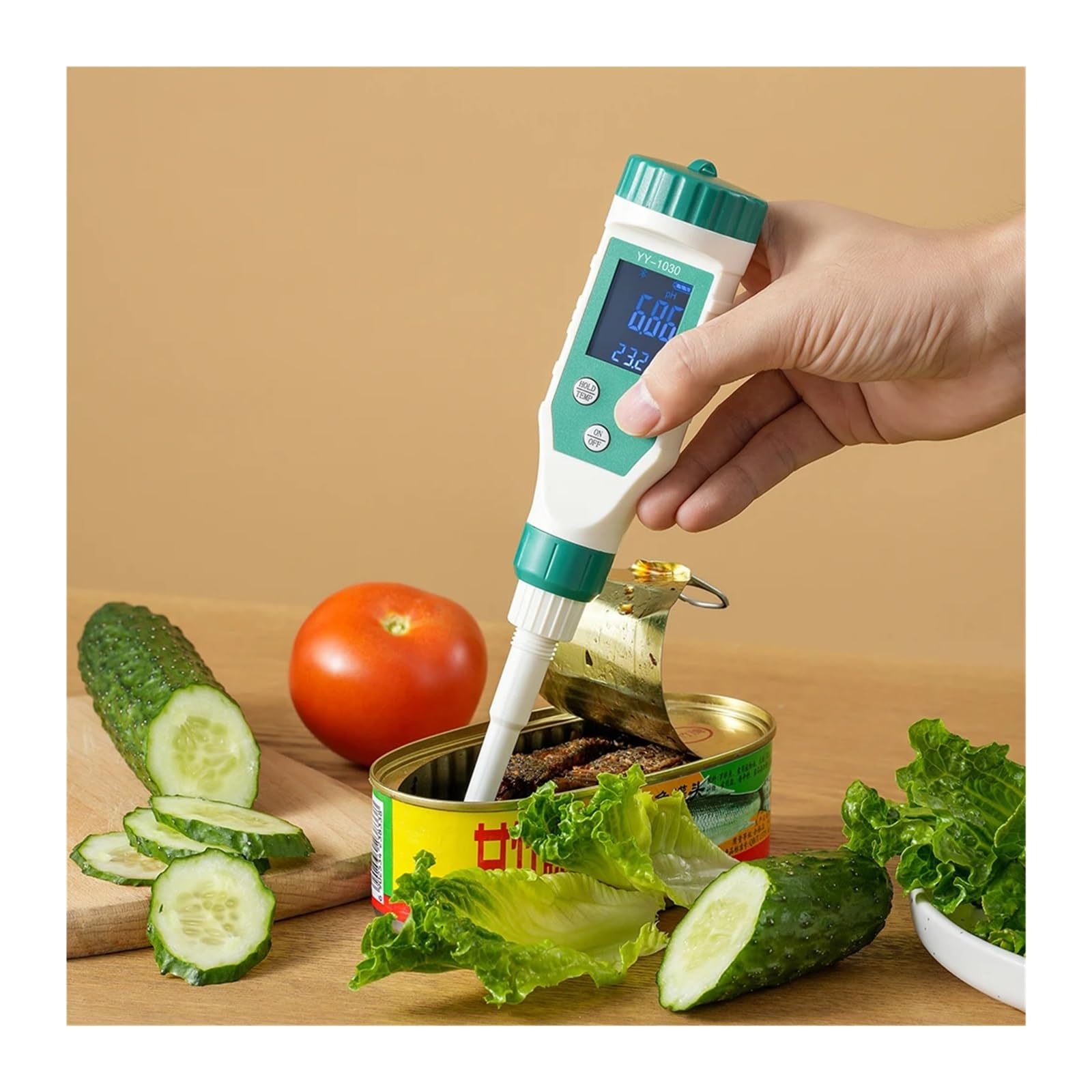 Humidimètre, Testeur de pH Alimentaire numérique Bluetooth 0,00 à 14, capteur Haute précision, testeur d'acidité intellint for Le brassa, froma, la Viande et Mise en Conserve Fruits