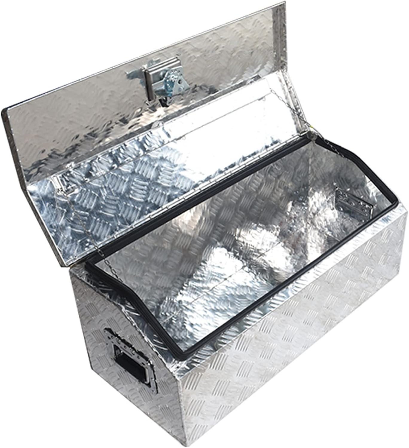 30 Inch Aluminum Trailer Tool Box for ATV Truck Pickup Trailer Lathe Tool Box 30 x 13 x 13in (L x W x H) 1.5mm Thick Silver