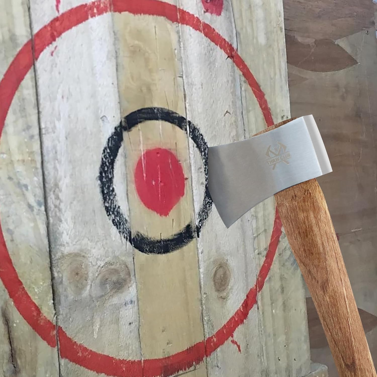 Camping Hatchet, 14.4" Survival Throwing Axe with Sheath, Survival Hatchet with Ergonomic Wood Handle for Camping, Chopping and Hiking - Image 8