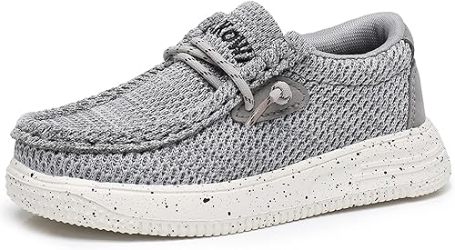 Apakowa Mocasines casuales sin cordones para niños y niñas, zapatos para caminar, cómodos y ligeros (niños pequeñosniños grandes)