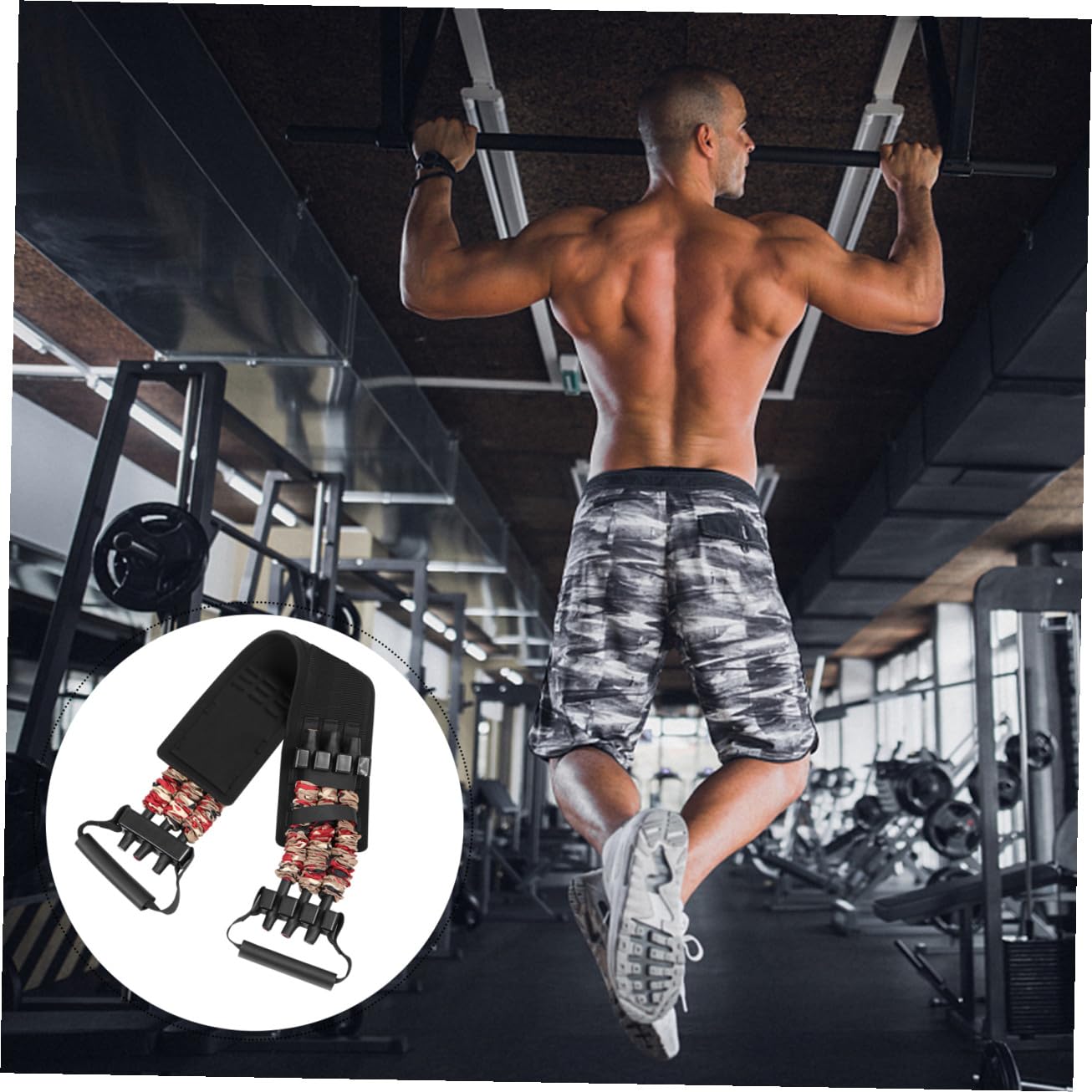 Brustkorb Expandierer Widerstandsband aus Nylon mit Ergonomischen Griffen