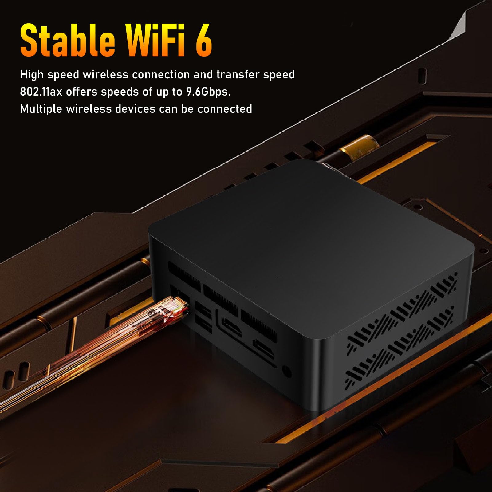 Mały Komputer Stacjonarny Procesor I3 1215U, NVMe PCIe 4.0x4, 9,6 Gb/s Wi-Fi 6E, 5.2, 2.0, USB3.2, TYPE C, materiał Metalowy, Obsługa Grafiki Iris Xe, sieć 1000M, (Wtyczka UE