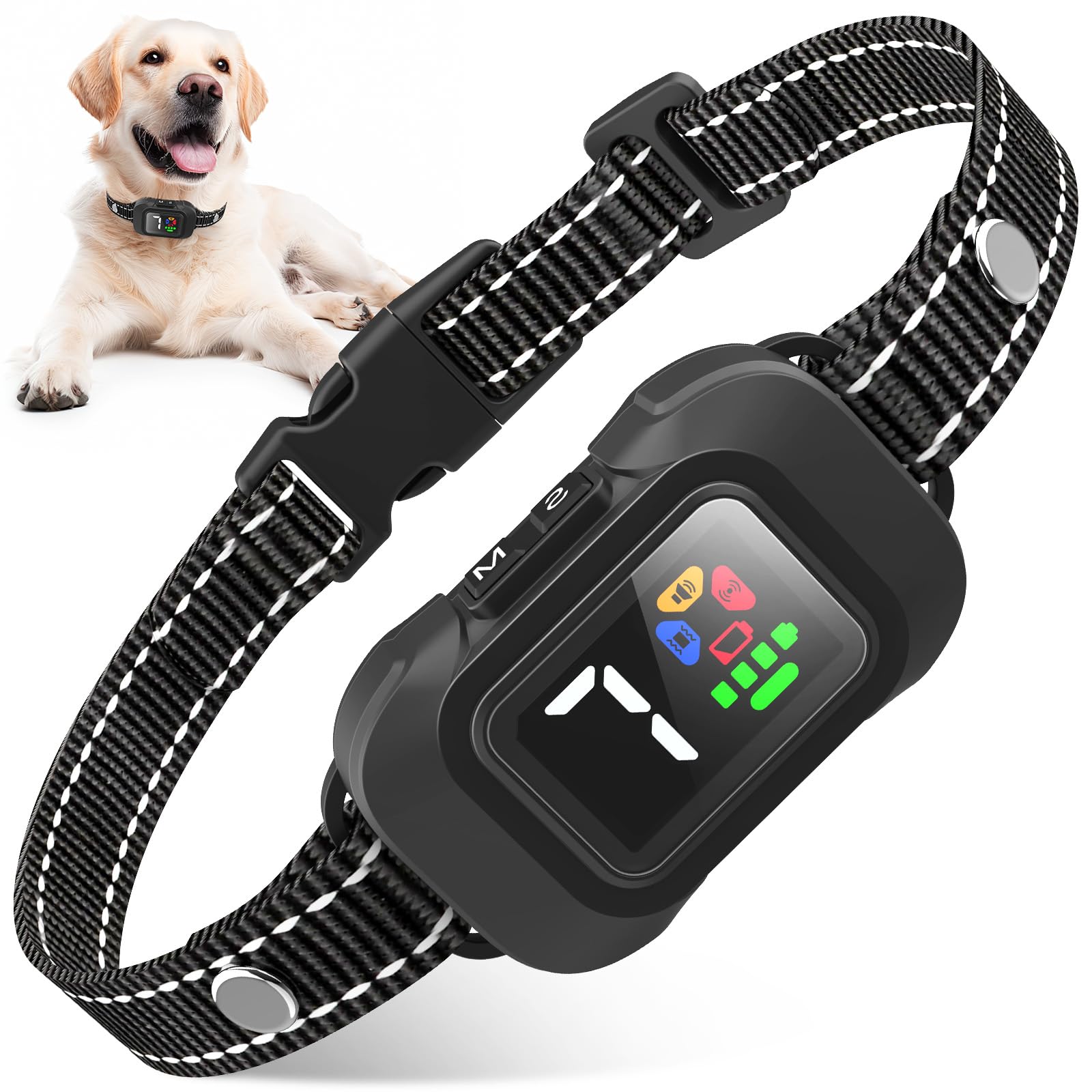 RUXAN Collar Adiestramiento para Perros - Antiladridos para Perros Ultrasonidos, 6 Modos De Eficiente, 7 Niveles De Sensibilidad Ajustables, Adecuado para Perro Grandes y Pequeños, Bark for Dogs