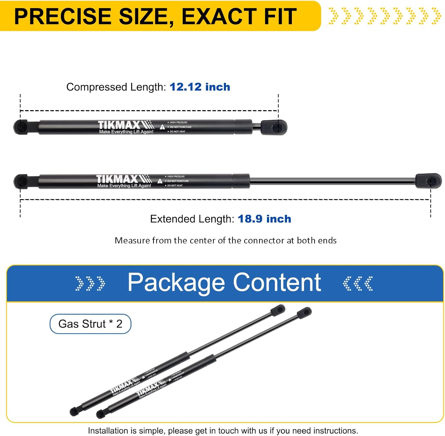 Rear Hatch Liftgate Gas Struts for Kia Sorento 2011-2014, Replaces 96261 201165 6261 PM3048 Shocks Lift Supports Gas Springs, 2 Pcs