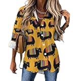 JOJOART Button Down Shirts for Women Long Sleeve Shirt Irregular Hem Casual V Neck Blouse Fit Tops
