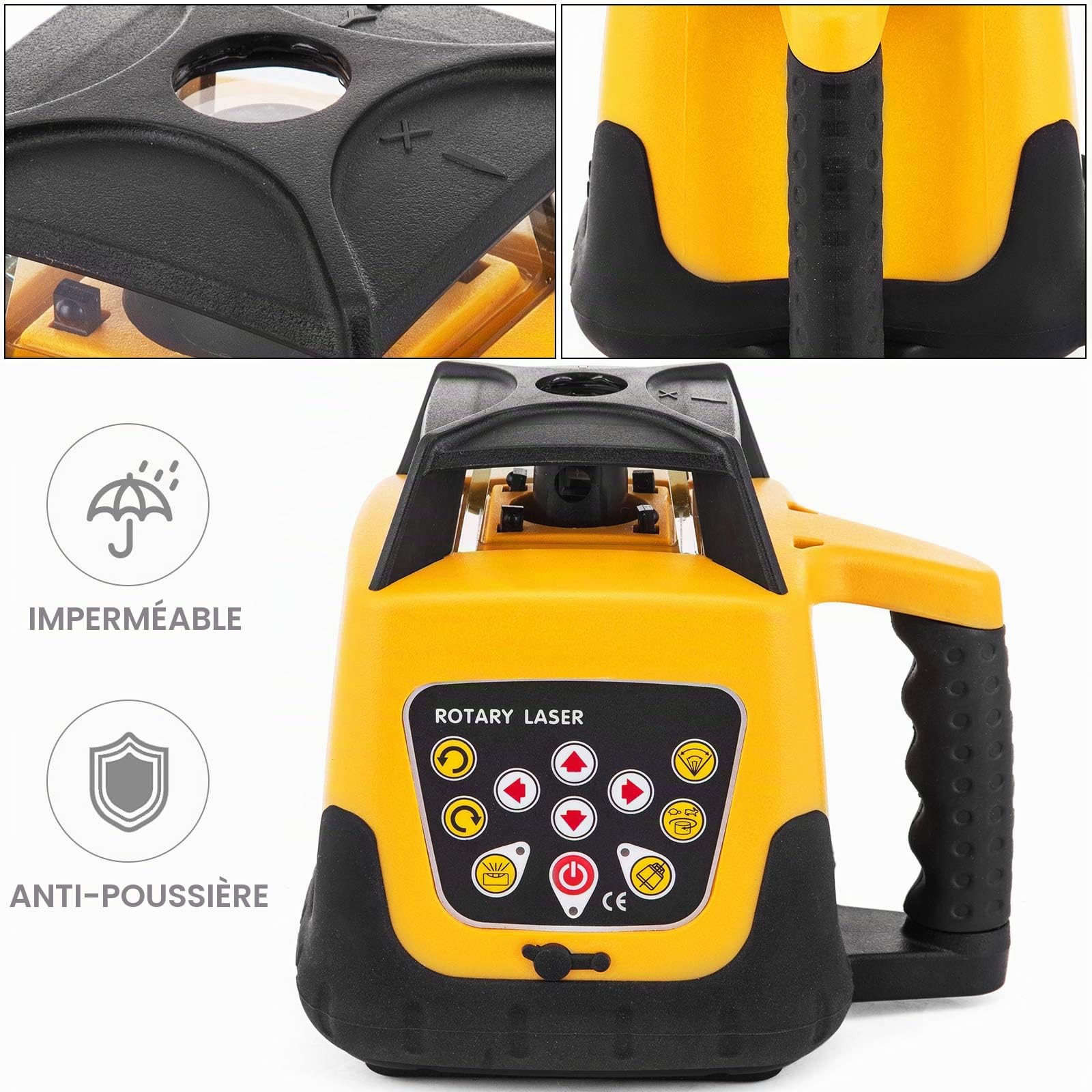 rotatif Niveau laser à mise à niveau automatique à mesurer avec récepteur télécommande étui de transport trépied et Personnel Croix, rouge
