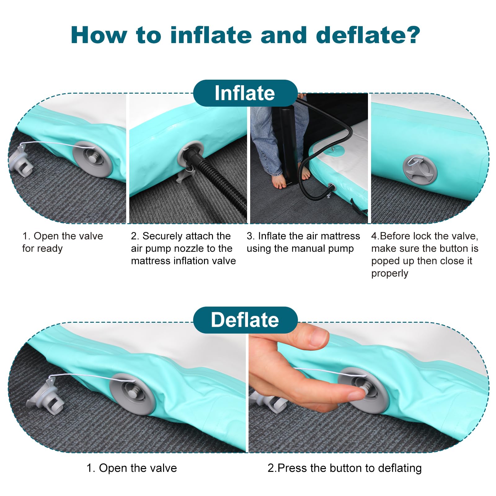 Muelle Flotante Inflable con Escalera, Plataforma Flotante con Bomba, Isla Flotante con Superficie Antideslizante para Muellepara Piscina, Playa, Océano