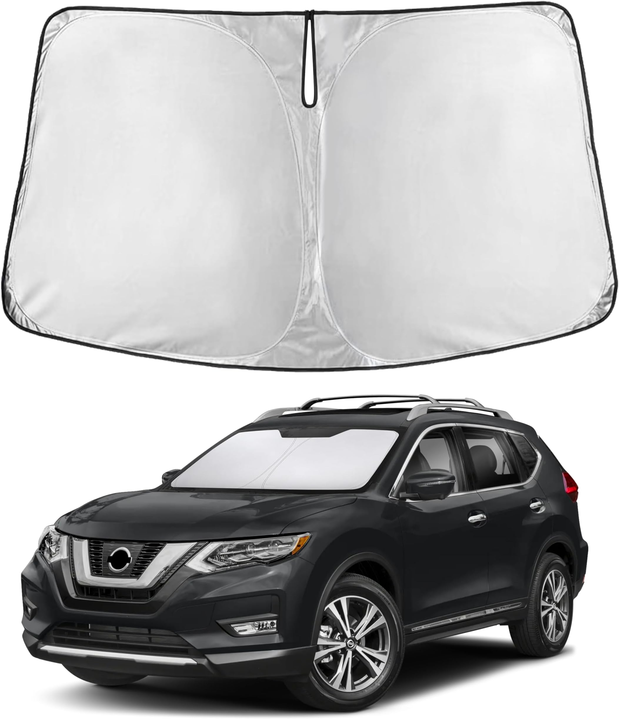 EcoNour Windshield Sunshade Compatible for Nissan Rogue (NOT for Rogue Sport) 2014-2018 2019 2020, Sun Visor for Front Window Sun Shade Cover, UV Heat Blocker & Protector, Car Accessories