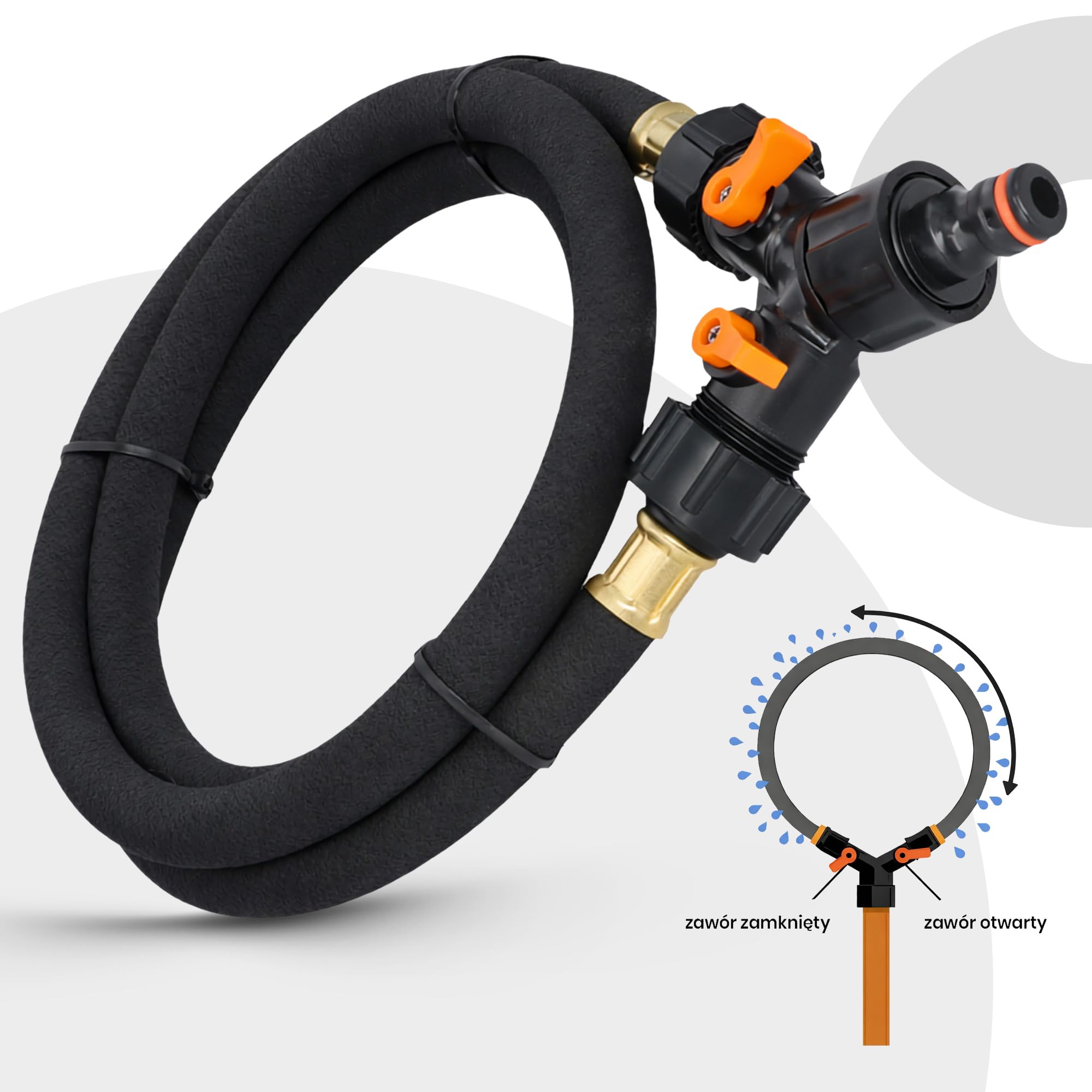 Instalguru Bewässerungsring 3 m Tropf Ring Baumring für Bäume Outdoor Pflanzen Sträucher Garten Tropf Bewässerung Bewässerungssystem mit Ventilen Kupplung