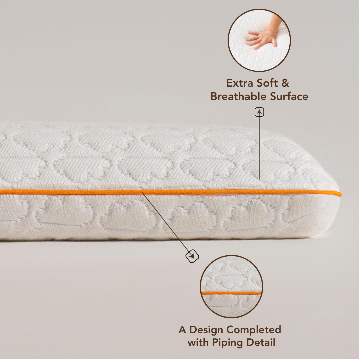 Kids Memory Foam Pillow for Sleeping, Breathable and Soft Pillows for Toddler, Boy, Girl, Small, 26x13x2.36 inches, White