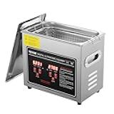 VEVOR Ultrasonic Cleaning Machine with Digital Timer & Heater, Professional Jewelry Cleaner, Stainless Steel Heated Cleaning Machine for Glasses Watch Rings Small Parts Circuit Board (3L)