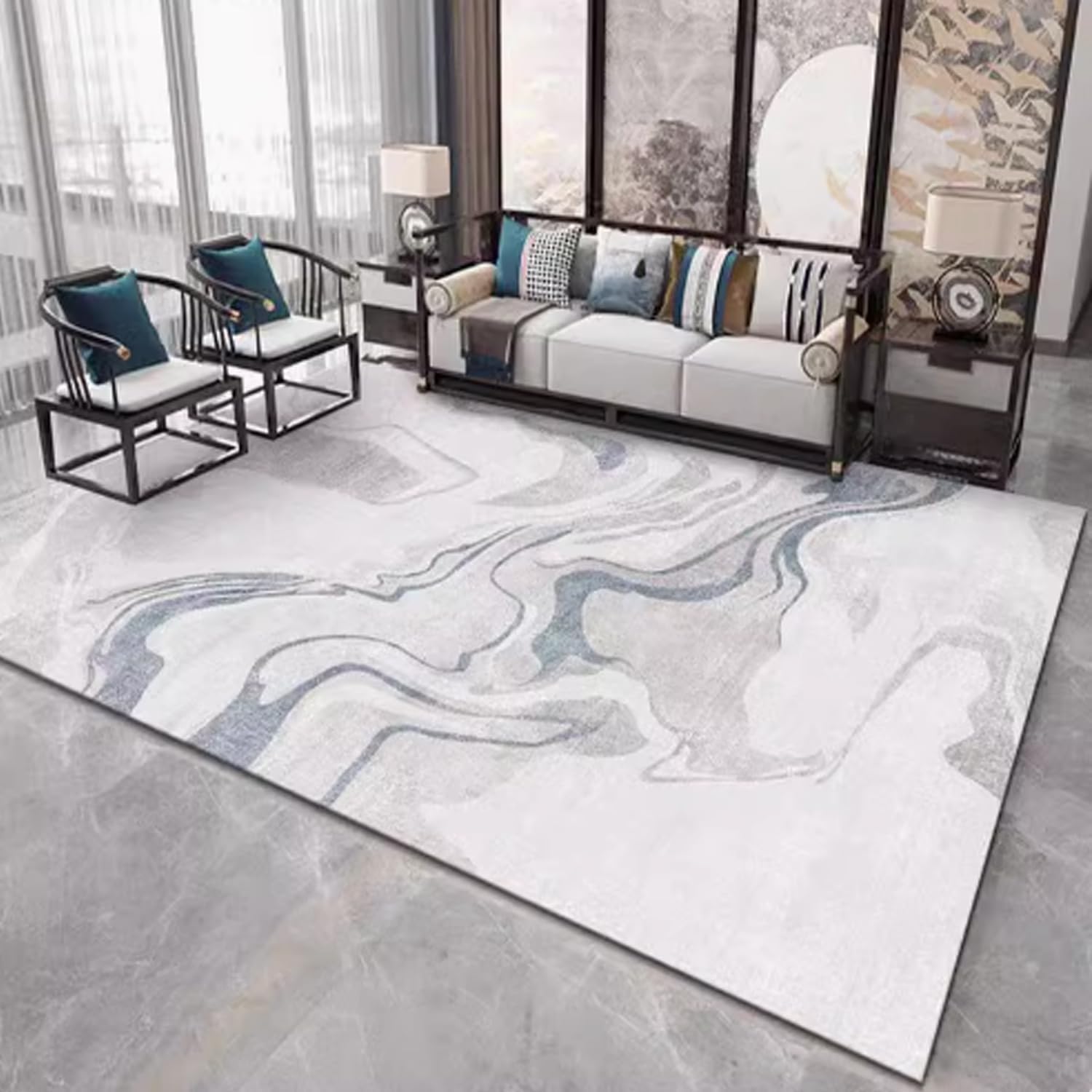 Heated Floor Mat, Carbon Crystal Electric Heating Pad, Energy Saving Foot Warmer, Electric Carpet Electric Heated Area Rug, Indoor Space Heated Rug for Home Office,200x290 cm/79 * 114in