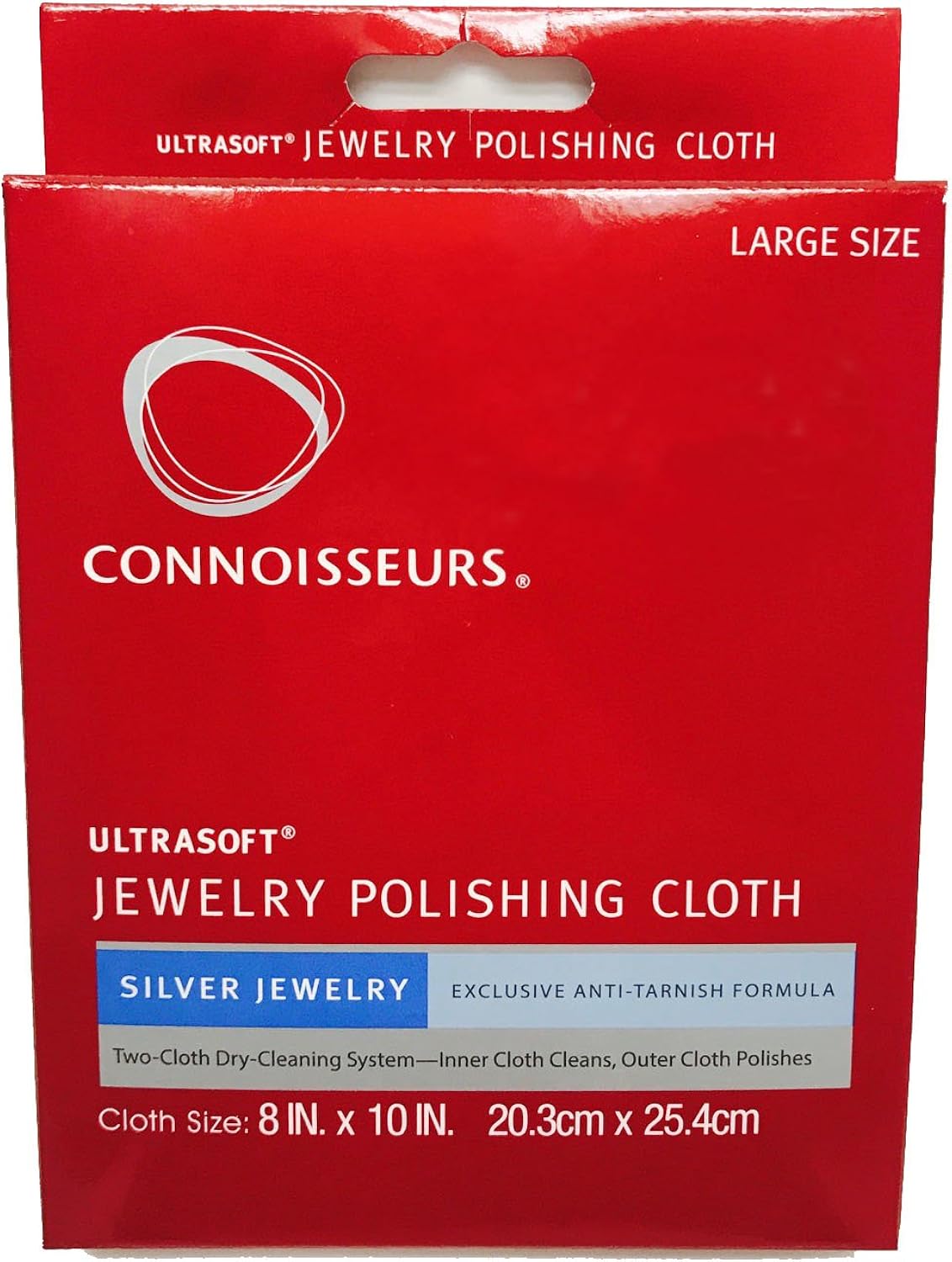 CONNOISSEURS Silver Jewelry Polishing Cloth Ultrasoft - 8x10-2 Pack: Clothing, Shoes & Jewelry