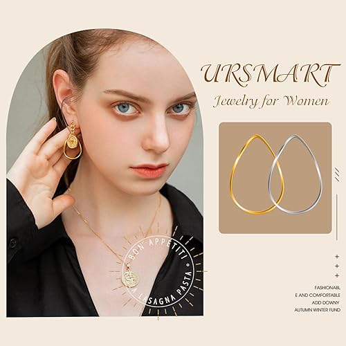 Miniatura 3 de 72 aretes de aro en forma de lágrima para hacer joyas, manualidades, manualidades, abalorios, aretes de aro (oro rosa y blanco K) (72 piezas blanco