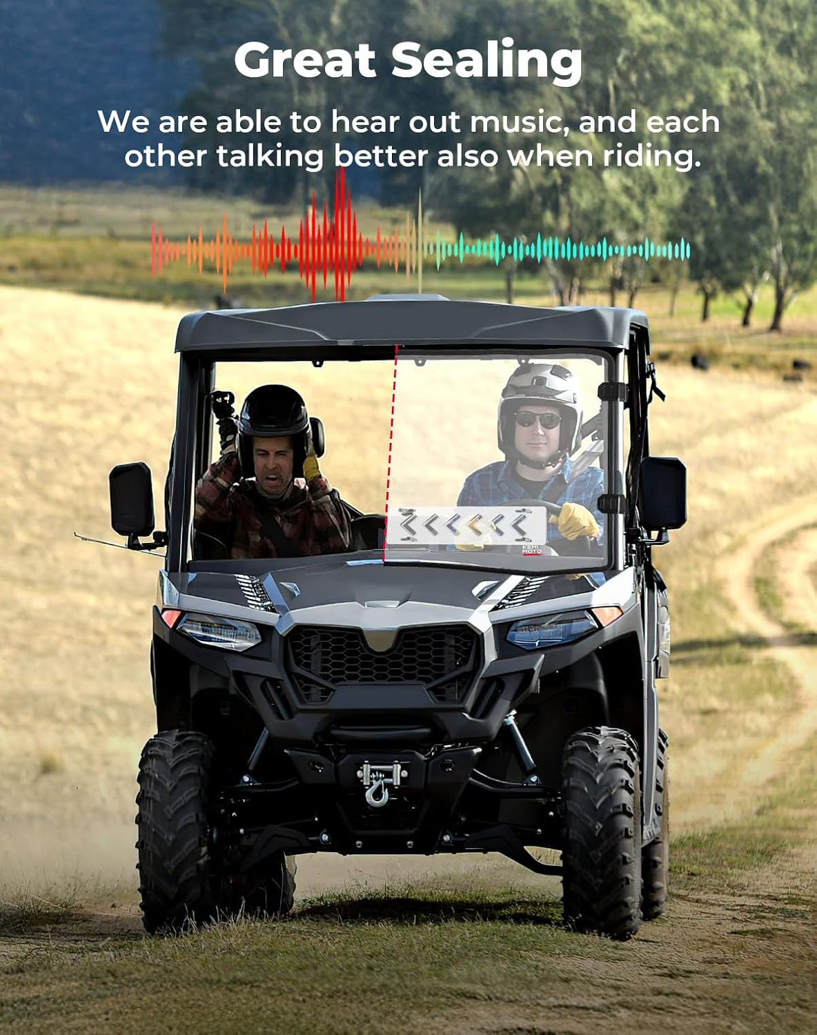 KEMIMOTO Vented Front Windshield Compatible with CFMOTO UFORCE 600 2021-2026/800 XL 2025-2026, Scratch-Resistant Windshield with Pre-Installed Rubber Strips Hard-Coated PC Window Accessories