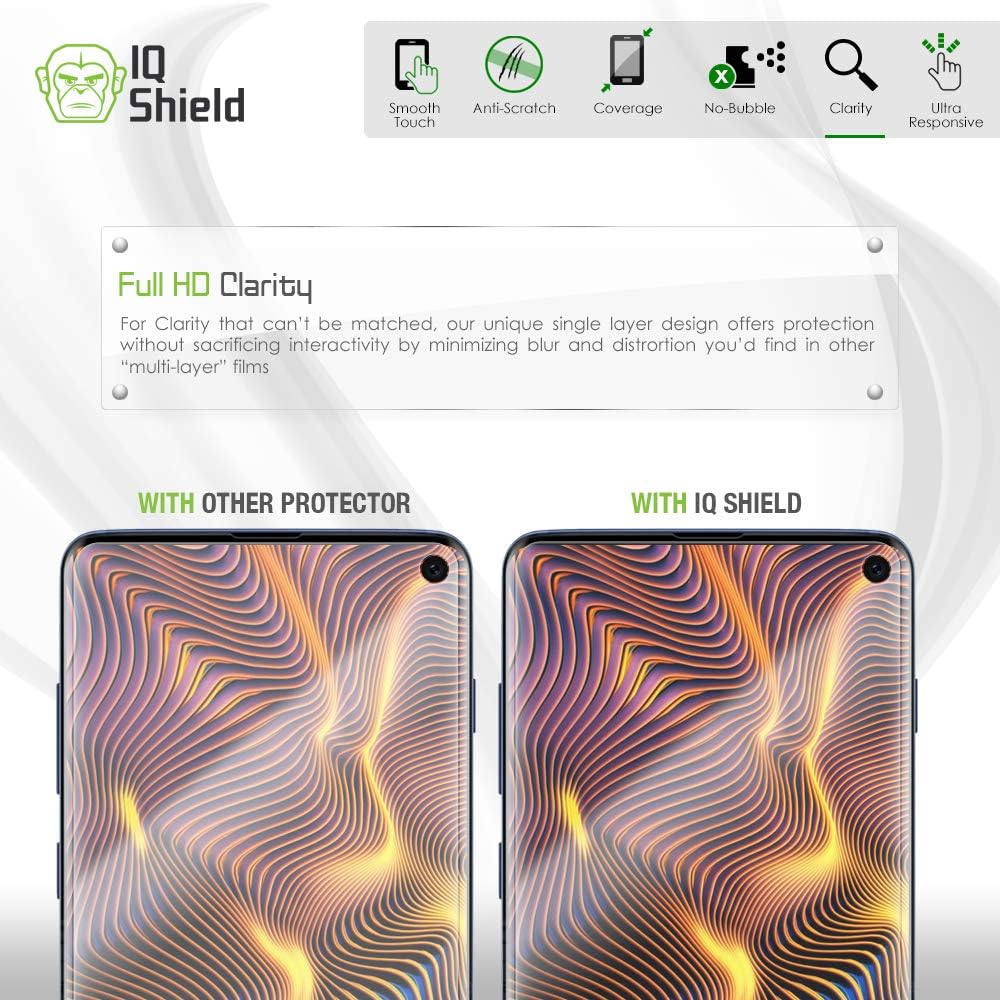 IQShield Screen Protector Compatible with Galaxy S10 6.1 (2-Pack)(Case Friendly) Anti-Bubble Clear TPU Film (NOT Compatible with Verizon Samsung S10 5G 6.7 inch)