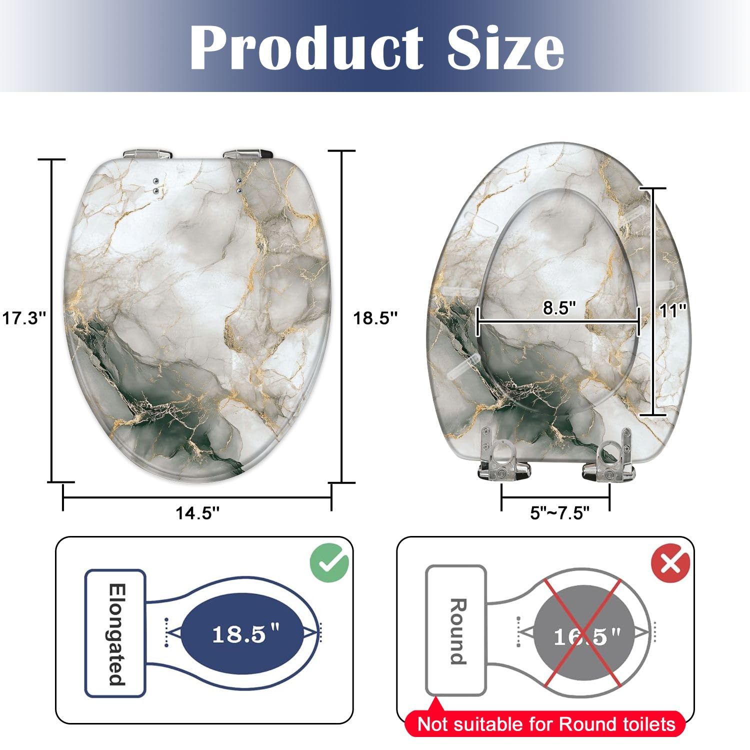 Generic Elongated Resin Toilet Seat