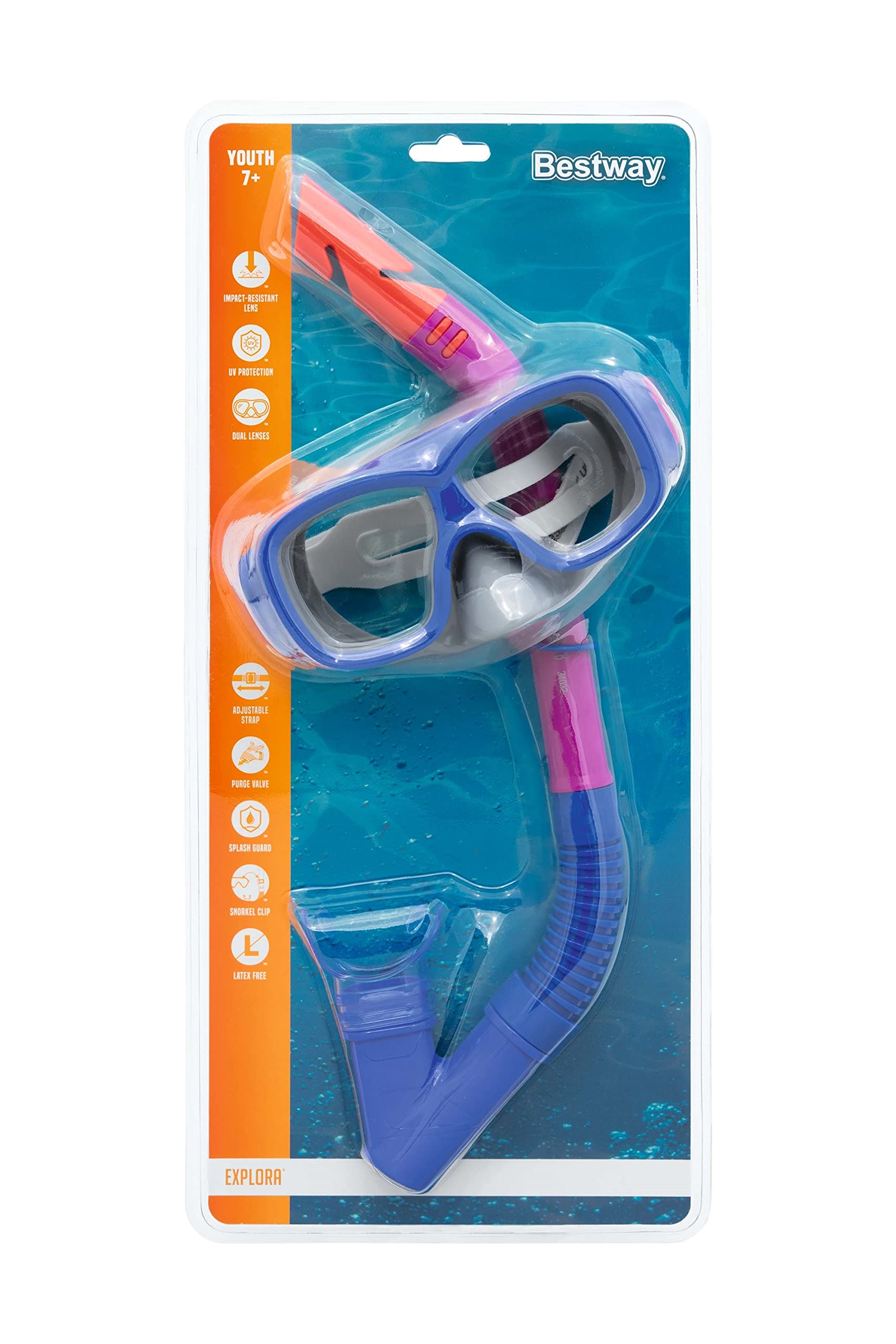 Bestway 24032-5 Set da snorkeling per bambini Explora, 7+ anni