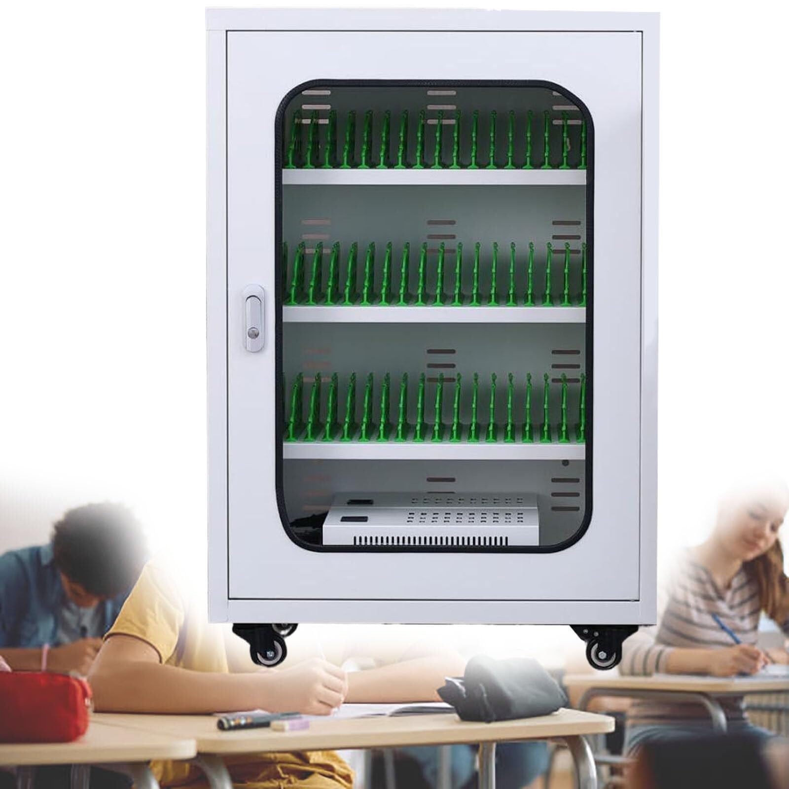 Stazioni Di Ricarica For Telefoni Cellulari + Armadietto 2 In 1 - Armadietto Ricaricabile, Scatola Immagazzinaggio Portatile Sale Conferenze Aziende(60slots)