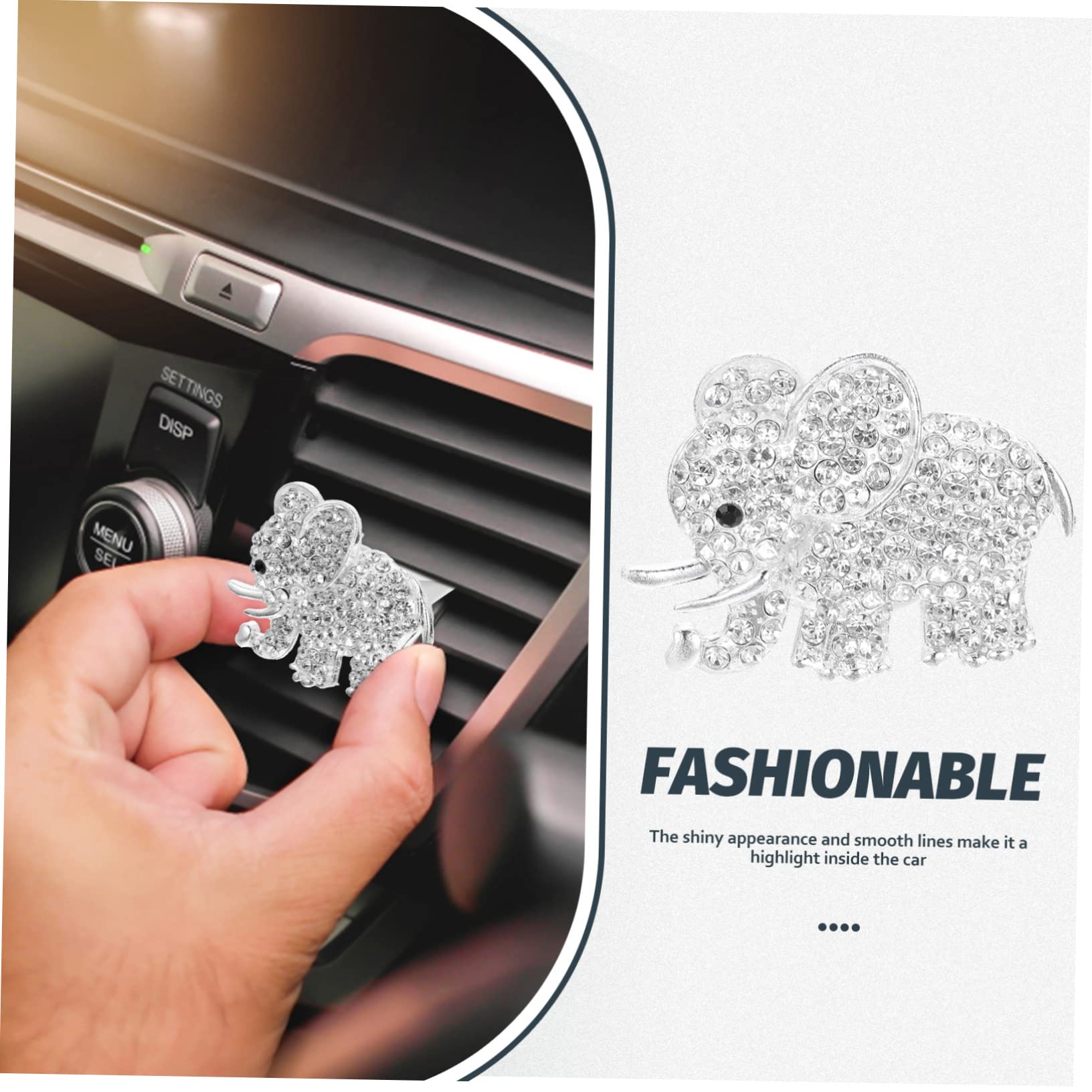 PartyKindom 10pezzi Elefante Decorativo Per Auto Profumatore Per Diffusore Con Clip Per Ventilazione Accessori Per Interni Auto Cristallo Elegante e Pratico