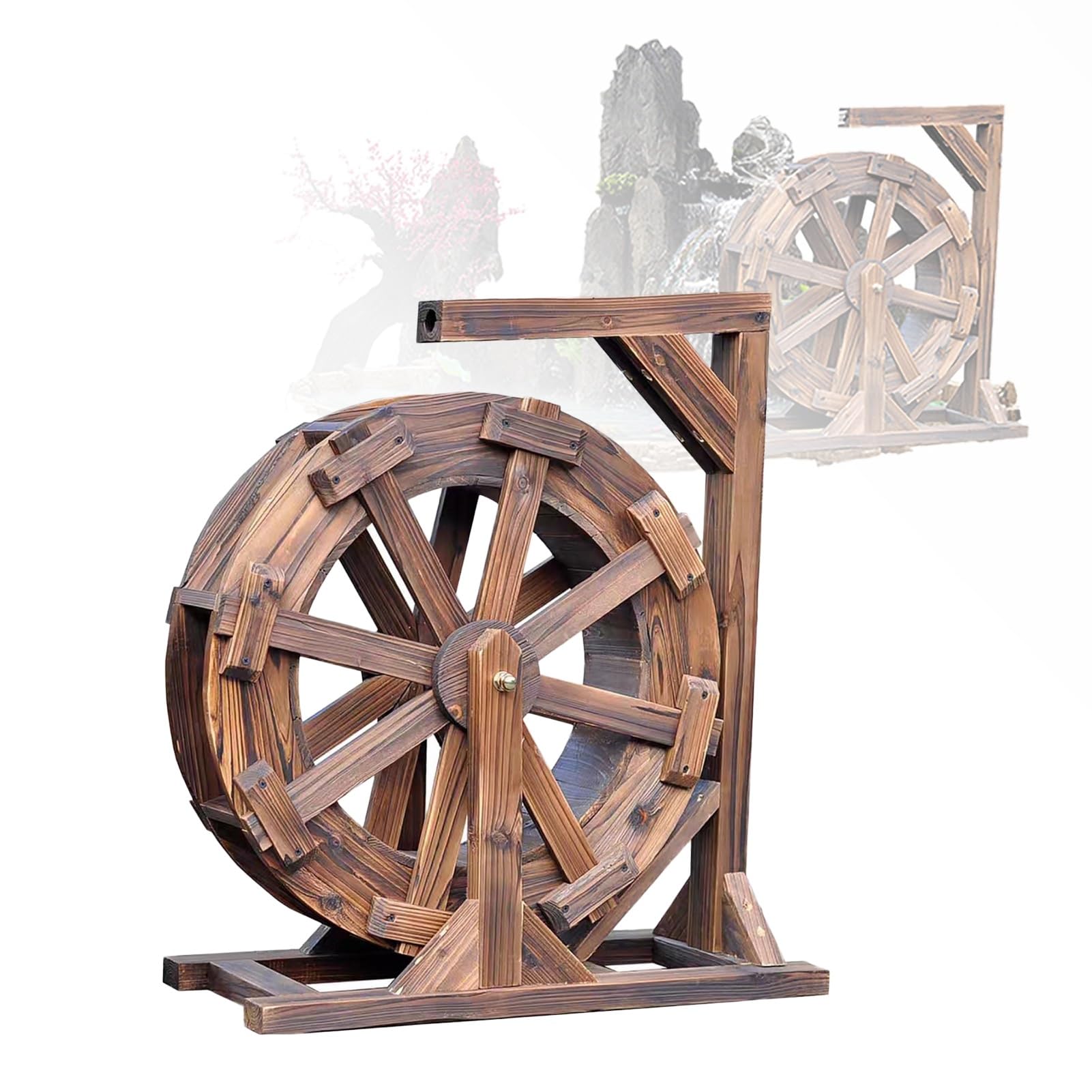 Fuente De Rueda Hidráulica Fuente De Cascada De Madera Jardín Decoración De Jardín Fuente De Estanque Independiente Bomba De Agua, Balcón Interior Decorativo Al Aire Libre ( Size : 80cm(31.5inch) )