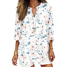Tunic Tops for Women Graphic Long Sleeve Vintage Casual V Neck Business Oversized Tribal Print Boho Workout Blouses