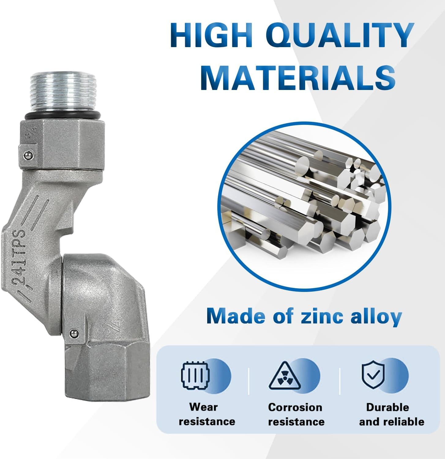 3/4 Inch Fuel Hose Swivel, 360° Rotating Fuel Nozzle Swivel Connector for Multi Plane Fuel Dispenser